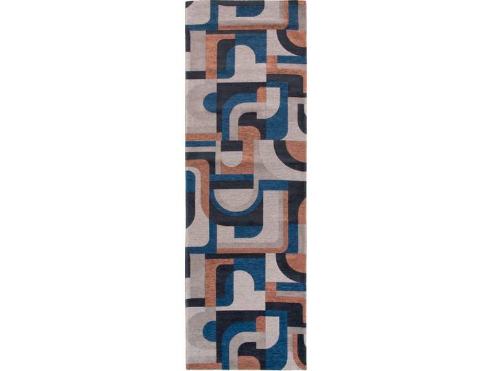 Teppich Module Blau Turbulenzen Polyester 80 x 250 cm