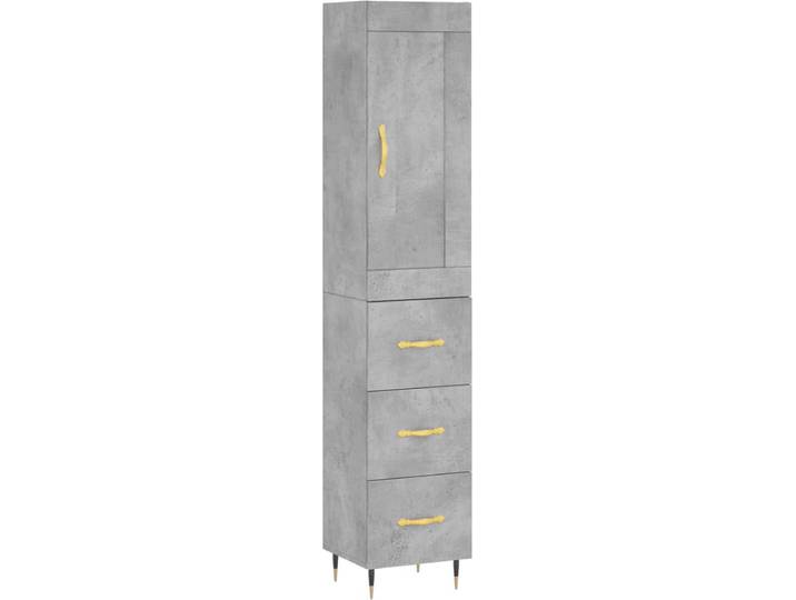 vidaXL - Hoge - kast - 34\,5x34x180 - cm - bewerkt - hout - betongrijs