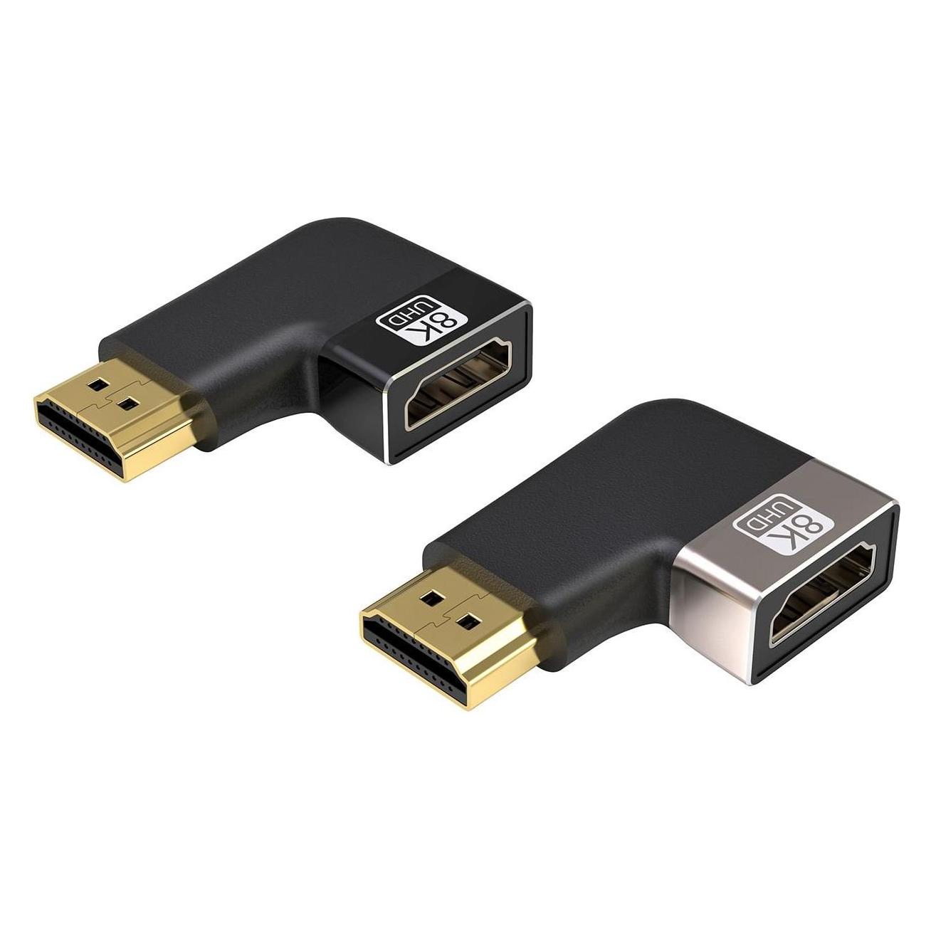 PremiumCord Adaptér spojka 8K HDMI A - HDMI A, F/M, do úhlu 90° - levá (HDMI, HDMI) (kphdma-42)