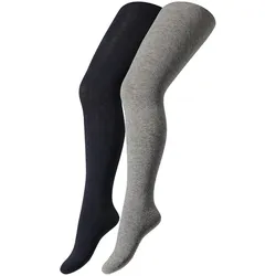 2er Pack camano Soft Originals Baumwolle Strumpfhosen Kinder 0010 - light grey + navy 98/104