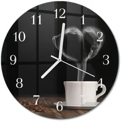WANDUHR aus Glas Ø30 cm - Kaffee