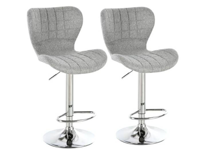 HOMCOM Barhocker 2er-Set Drehbar Tresenhocker mit Fußstütze Grau