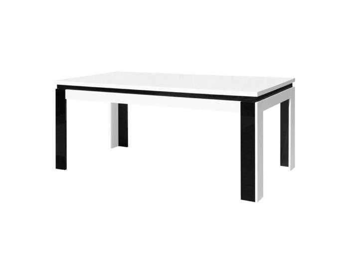 Table salle à manger LINA – 160 cm – Blanc et noir design moderne