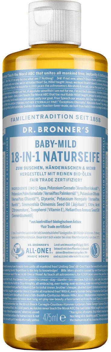 475ml DR. BRONNER'S 18-IN-1 NATURSEIFE Baby Mild
