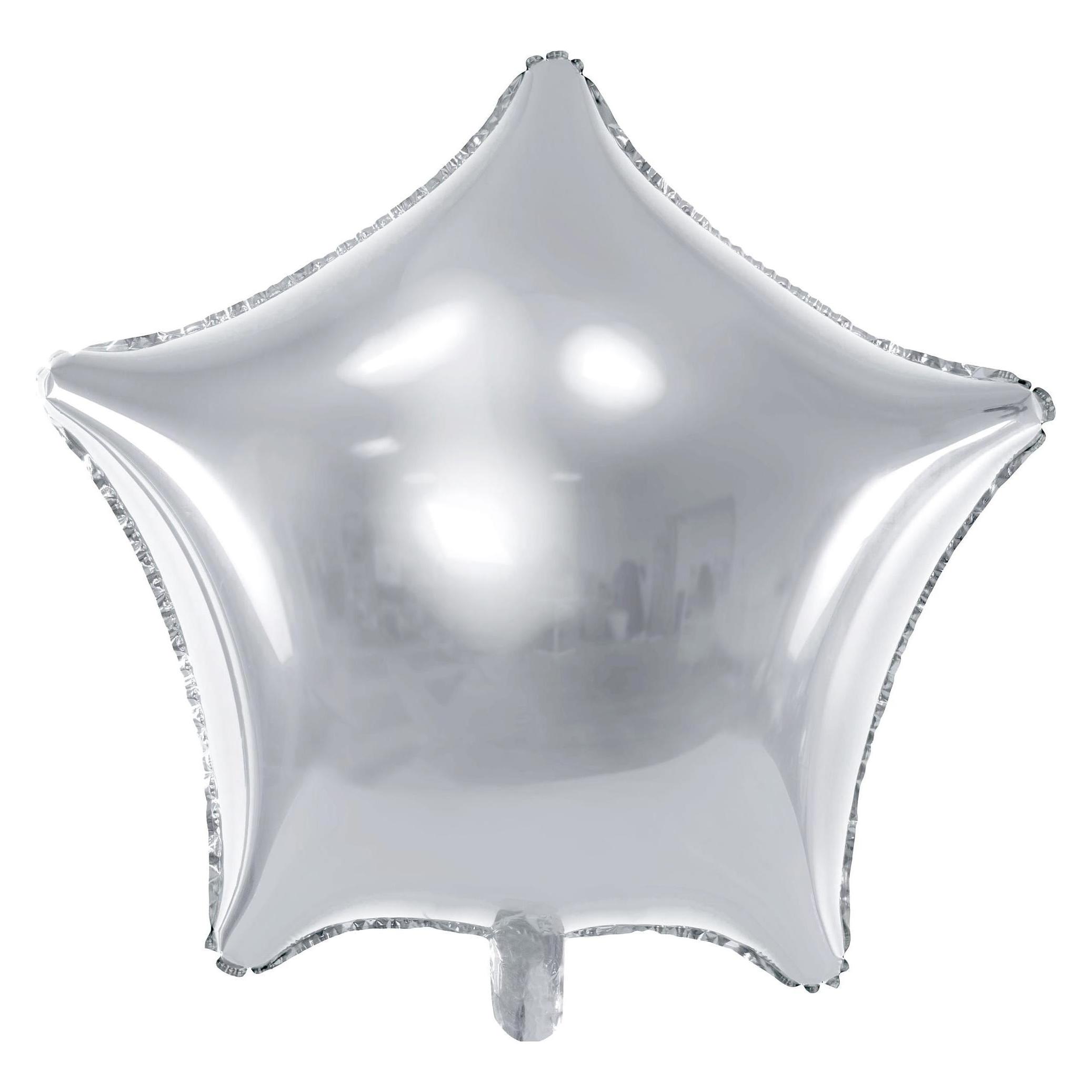Partydeco Silberstern-Ballon 48cm (1x) (FB3M-018)