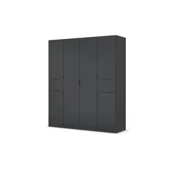 Drehtürenschrank  Thurso , schwarz , Maße (cm): B: 181 H: 210
