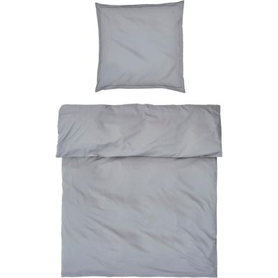 Bettwäsche MÖVE "Möve Luxury Bettwäsche Set", grau, B/L: 135cm x 200cm, Satin, B/L: 80cm x 80cm, 2 Stk., Satin, Obermaterial: 100% Baumwolle, Bettwäsche, Bettwäsche, mit elegantem Zierstick