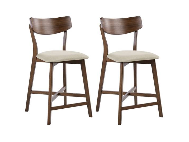 BARSTUHL 2er-Set Holz Braun/Beige Holly