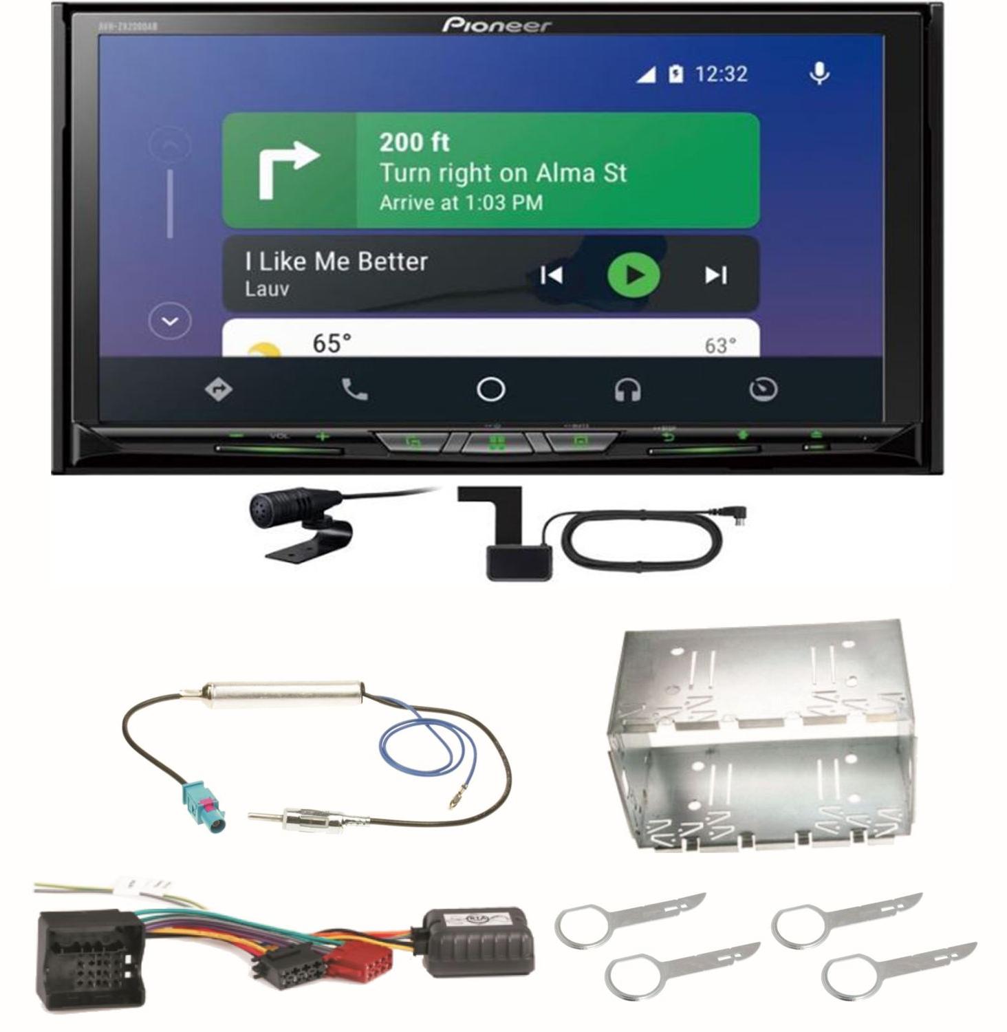 Pioneer AVH-Z9200DAB Android Auto Carplay Bluetooth Einbauset für Fox Polo 9N3