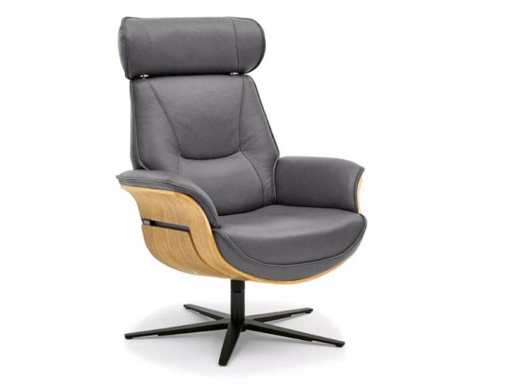 Musterring MR 276 Relaxsessel Leder oder Microfaser mit Relaxfunktionen - Microfaser Galero graphit - Eiche hell - ohne Zusatzausstattung Wohnzimmer, Sitzkomfort, gemütlich, Drehfunktion, Memory-Funktion, stufenlos, entspannt zurücklehnen, vollständig bezogen Drehfunktion, manuelle Rückenteilverstellung, Memoryfunktion, manuelle Kopfteilverstellung Modern, Zeitlos