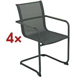 Garden Pleasure Freischwinger Gartenstuhl »Kendra« im 4er-Set grau, 56x85 cm
