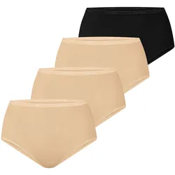 NUR DIE Damen Taillenslip Baumwolle 4er Pack