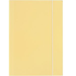 Falken Zeichenmappe PastellColor, vanille gelb, A4, Karton, 3 Einschlagklappen, Gummizug