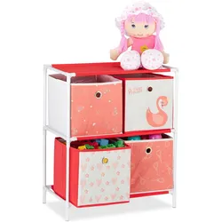 Relaxdays, Kinderregal, Kinderregal Schwan (53 x 30 x 62 cm)