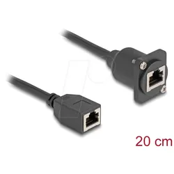 DELOCK 87968 - RJ45 Cat.5e Kabel, Buchse / Buchse, D-Typ, schwarz, 20 cm