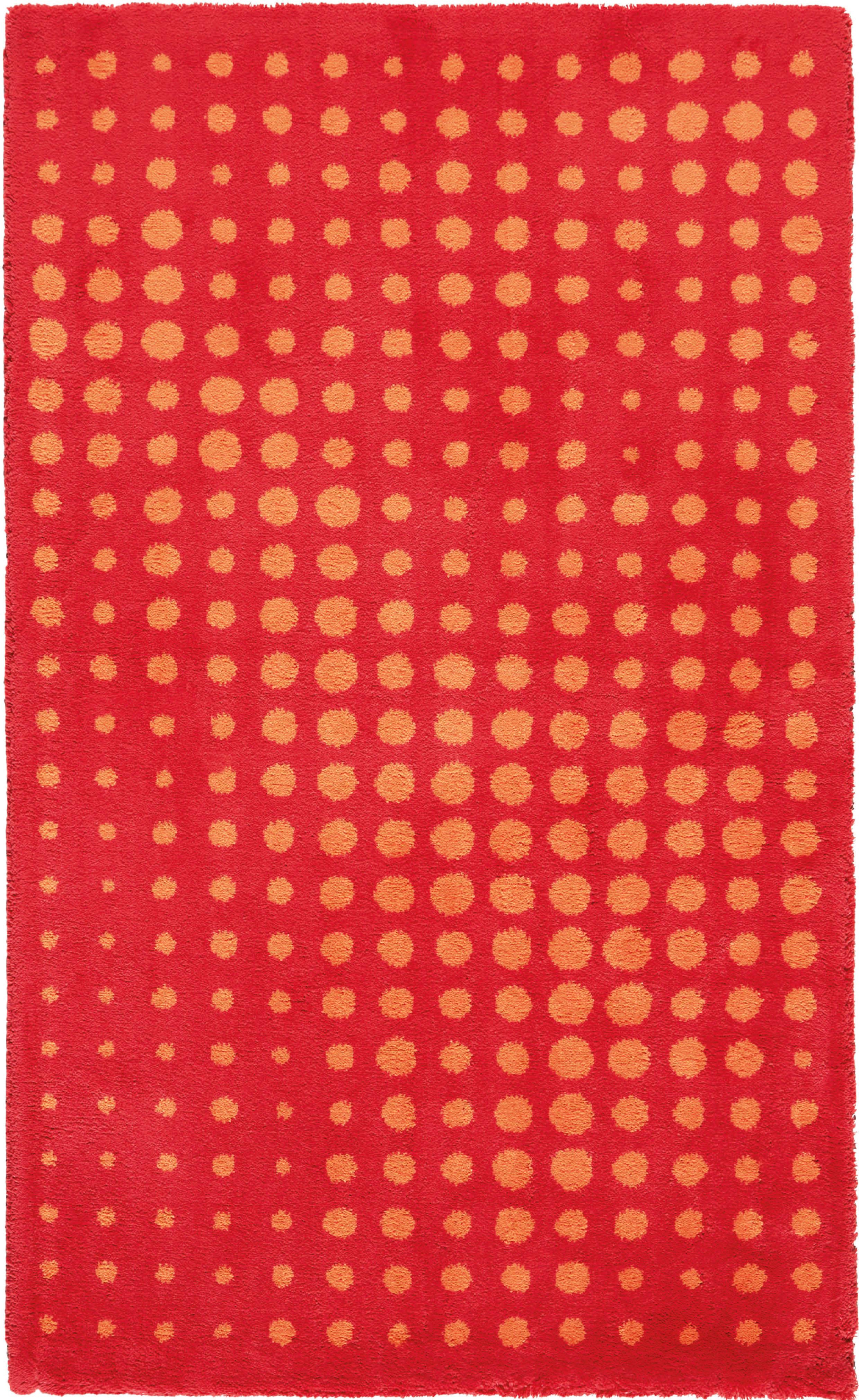 Badematte EGERIA "DOT" Gr. 3, rot (rot, orange), H:10mm, Baumwolle, Badematten, Badematte rot, orange rechteckig (60cm x 100cm )