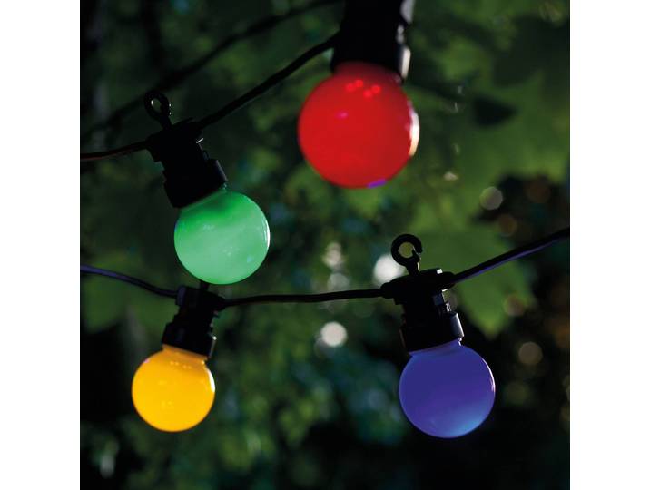 LED lichtketting Lucas Start-Set, veelkleurig, 10-lamps, op zonne-energie/met, multicolor, Kunststof