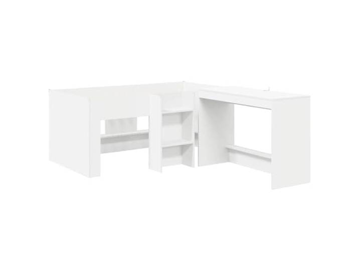 KTHLBRH Weißes Hochbett mit Schreibtisch für Kinder Technisches Holz, Schreibtisch 100 x 45 x 75 cm, modernes Design, 2 Stück