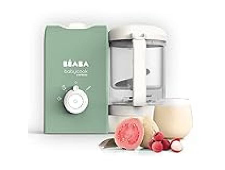 BEABA, Babycook Express, Robot Bébé 4 en 1 Mixeur-Cuiseur, Cuisson Express 15min, Mixage sur-mesure, Cuisson Vapeur Douce et Saine, Décongélation, Texture Homogène, Capacité 1 250 ml, Vert Sauge