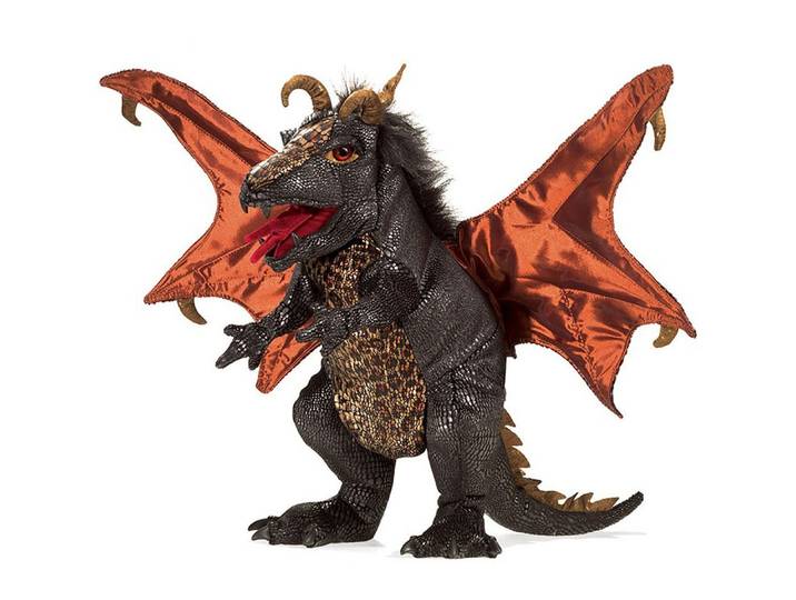 Folkmanis Handpuppen Handpuppe Folkmanis Schwarzer Drachen 3069 (Packung)