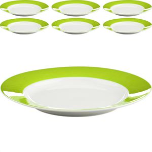 Van-Well Teller Vario, Essteller flach, Porzellan, rund, Ø 26,5 cm, grün, 6 Stück
