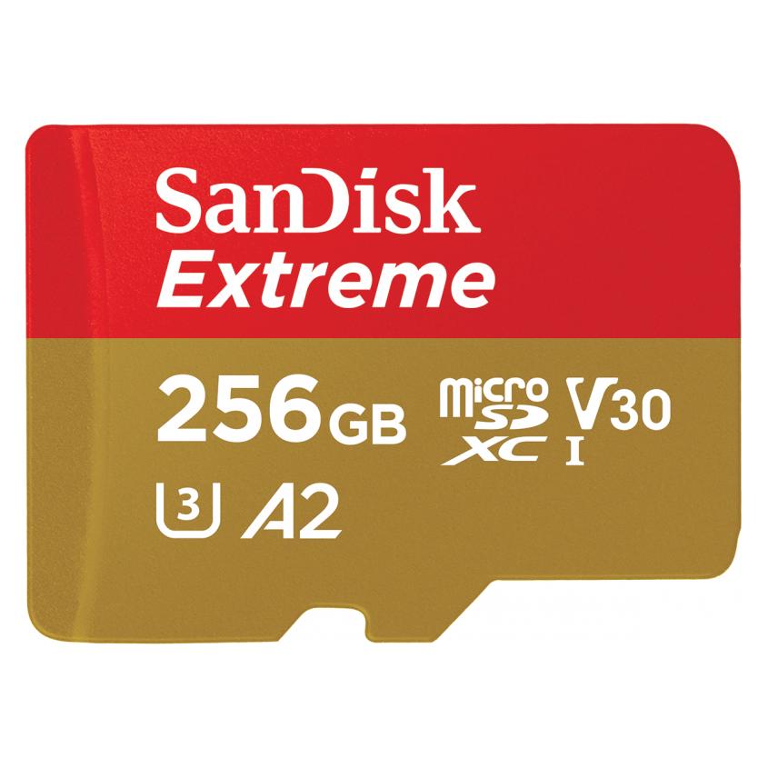 Sandisk 256 GB MicroSDXC Extreme 190MB/130MB card only - Extended Capacity SD (MicroSDHC (256 GB, microSDXC, U1, UHS-I) (SDSQXAV-256G-GN6MN)