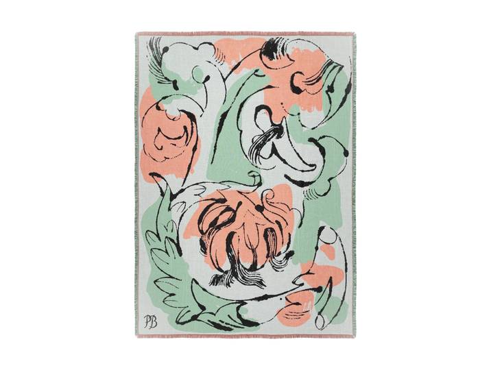 Marimekko Plaid Vildstjälk 130x180 cm Offwhite-dark blue- orange-rouge