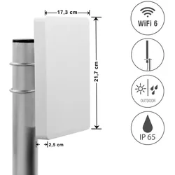 DeLOCK WiFi 6 MIMO Antenne 2 x N Buchse 8 dBi direktional Mastmontage outdoor