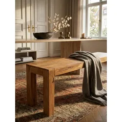 Esszimmerbank MUMBAI Massivholz Landhausstil, Akazie 160x35x45 cm