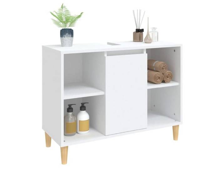 Meuble Rangement - HAOSHOP - Meuble d'évier blanc 80x33x60 cm bois d'ingénierie&01_34284