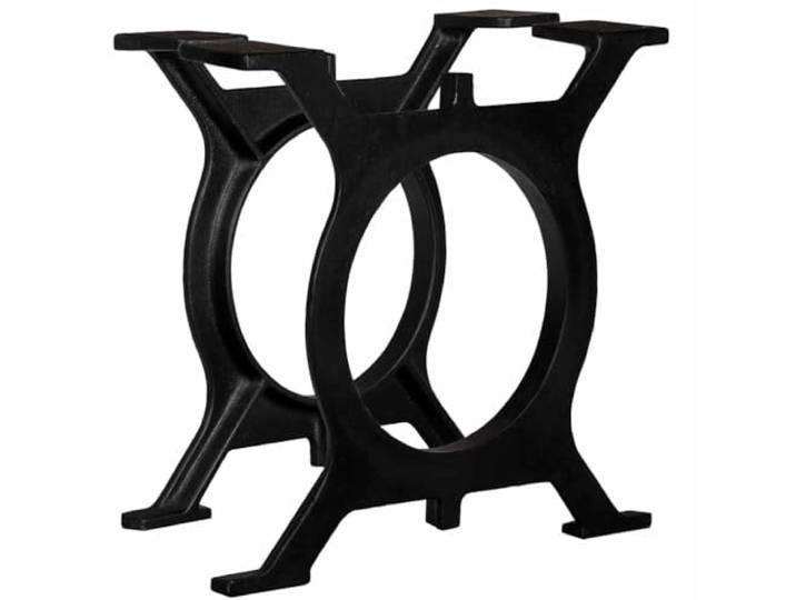 hliofuir Couchtisch-Beine 2er Set O-Form Gusseisen 45x42 cm Schwarz Stabiles Tischuntergestell aus Gusseisen für DIY Beistelltische im Wohnzimmer, inklusive vorgebohrter Montageplatten.