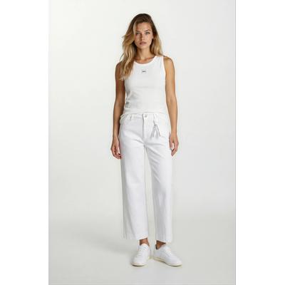 Weite Jeans SMITH & SOUL, Damen, Gr. 32, weiß, Web, Material: 100% Baumwolle, unifarben, weit, Jeans, aus Baumwolle
