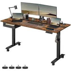 Helloshop26 - Elektrisch höhenverstellbarer Schreibtisch Steh-Sitz-Schreibtisch 60 x 120 cm Arbeitsfläche stufenlos verstellbar 4 12_0004590