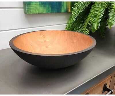 One Hudson Road Handmade Ebonized Solid 15 inch Cherry Bowl