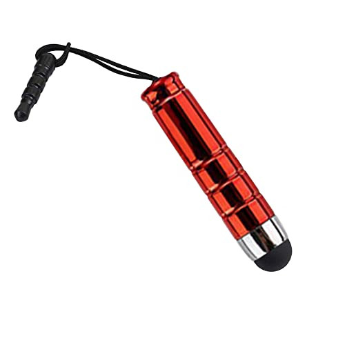 Universele Mini Touchpen Stylus met 3,5 mm Jack en Zachte Kop voor Smartphone en Tablet, Rood