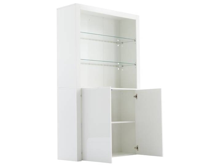 Vitrine en panneau de particules blanc avec led