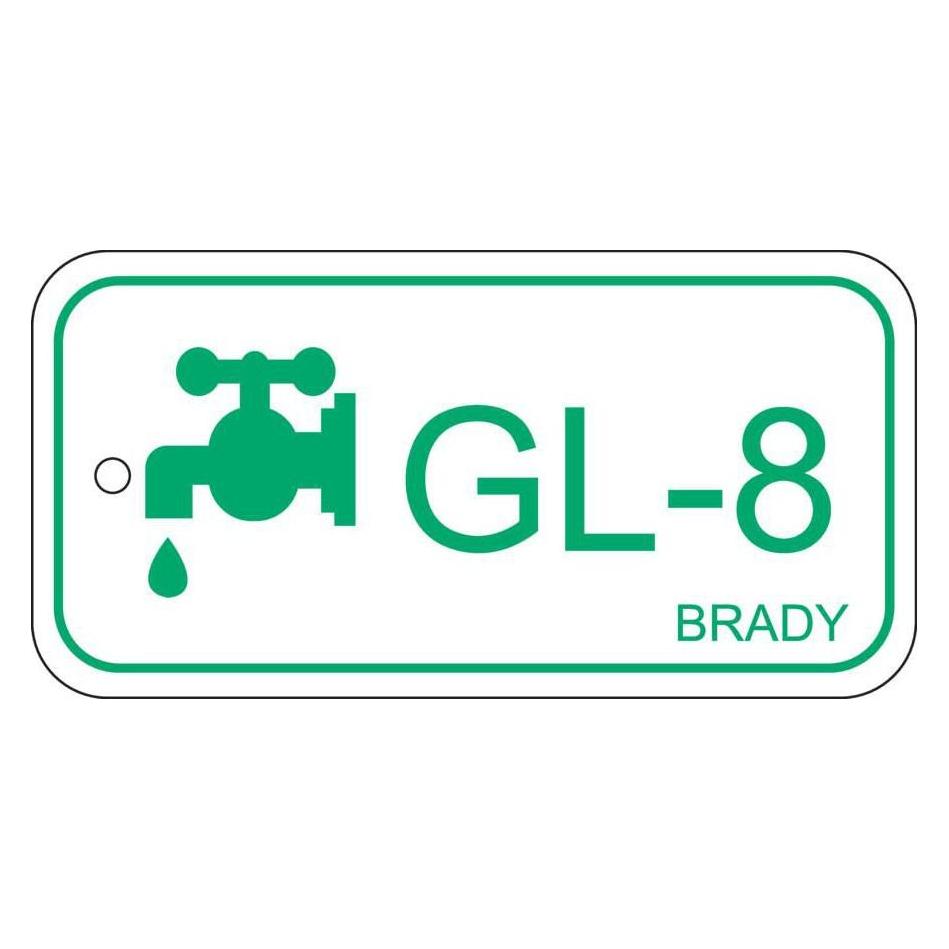 Brady B-7527, Polypropylen Schild, Energy Source Tag - Glycol, 75 x 38mm, Grün auf Weiss, Beschrift (ENERGY TAG-GL-8-75X38MM-PP/25)