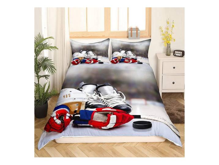 LuxusKollektion Jugendbettwäsche Eishockey Bettwäsche 135x200 2tlg