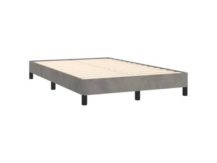KTHLBRH Bettgestell hellgrau 120 x 190 cm Samt Gepolstertes Bettgestell, Lattenrost aus Sperrholz, stabile Beine, ohne Matratze
