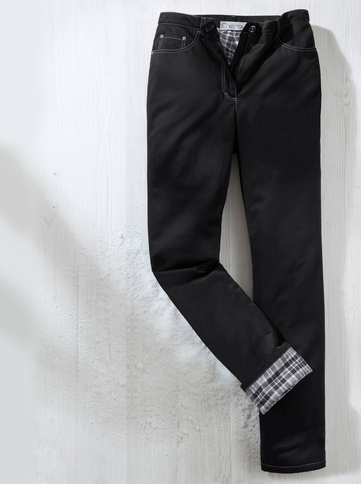 Thermohose COSMA, Damen, Gr. 235, Extrakurzgrössen, schwarz, 55% Polyester, 45% Baumwolle, unifarben, lang, Hosen Thermohose schwarz 235, Extrakurzgrössen