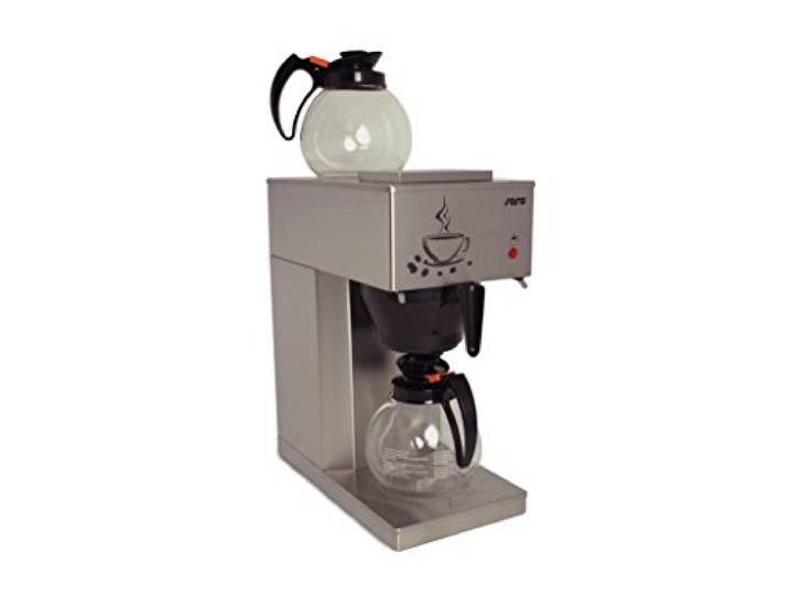Saro Kaffeemaschine – Edelstahl/Glas – Inkl. 2 Glaskannen à 1,8 L – Brüh-/Warmhalteplatte + Warmhaltefläche – Trockenlaufschutz – 2,06 kW – Modell ECO
