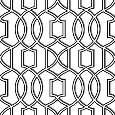 NuWallpaper Uptown Trellis Black/White Peel & Stick Wallpaper - 216in x 20.5in x 0.025in