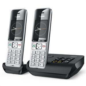 Gigaset Telefon COMFORT 500A Duo, silber / schwarz, schnurlos, mit Anrufbeantworter