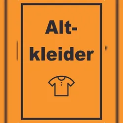 HB-Druck Altkleider Mülltrennung Aufkleber Text Symbol Shirt Hemd Hose A5 (148x210mm)