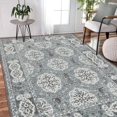 Amer Rugs Aurelia Modern Farmhouse Medallion Turkish Area Rug