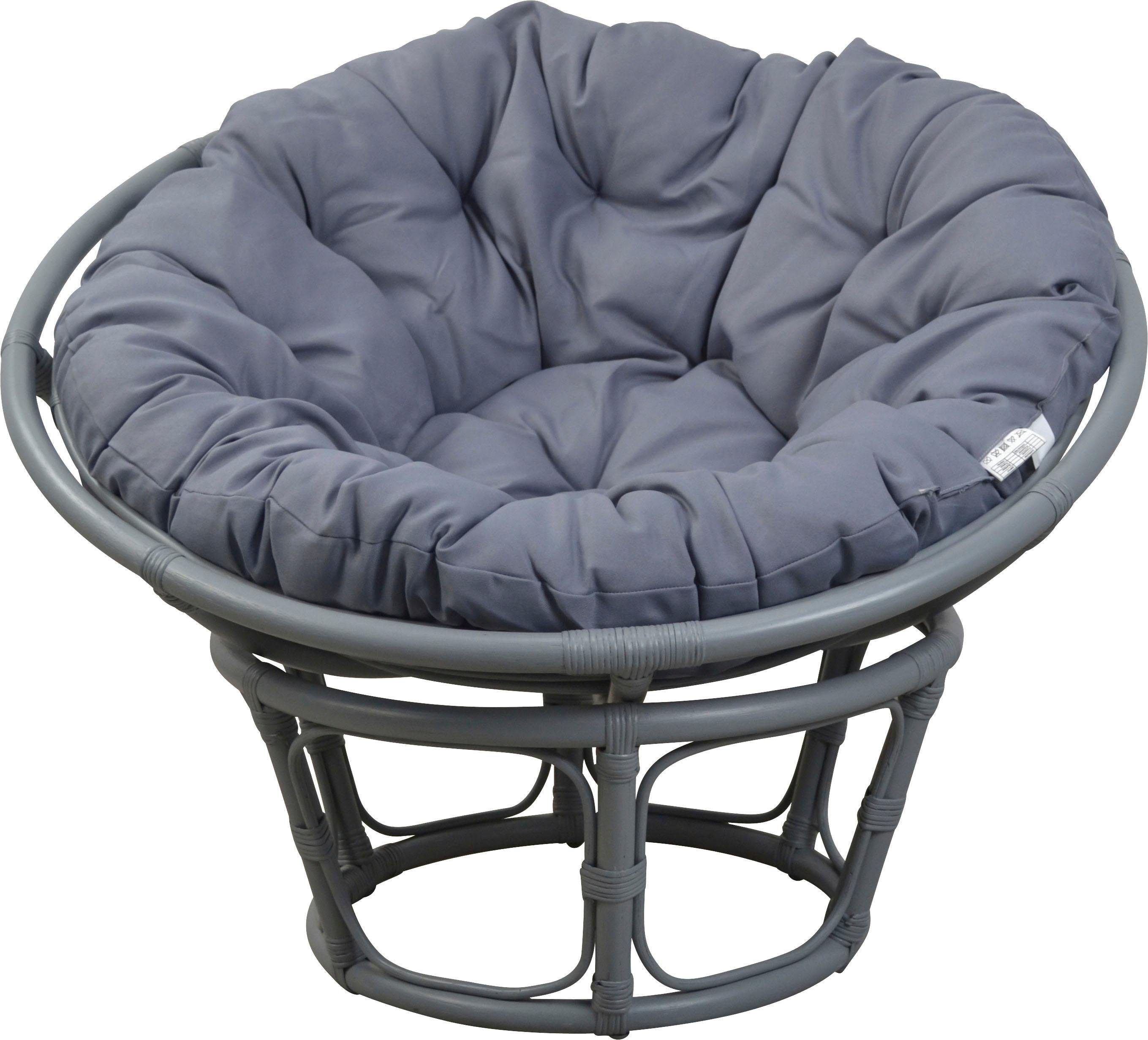 Relaxsessel HOME AFFAIRE, grau, B:100cm H:60cm T:100cm, Sessel, Relaxsessel, Handgeflochten