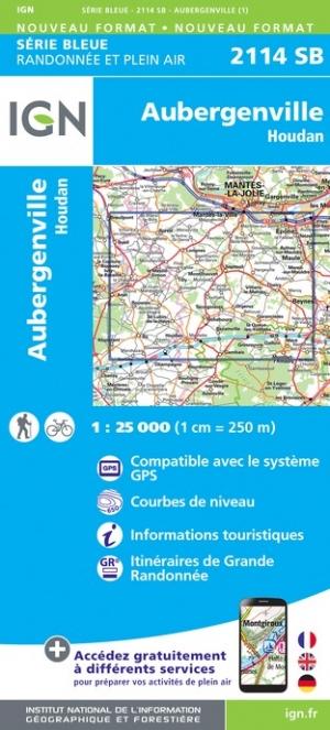 Carte de randonnée IGN Série Bleue n° 2114 - Aubergenville, Houdan