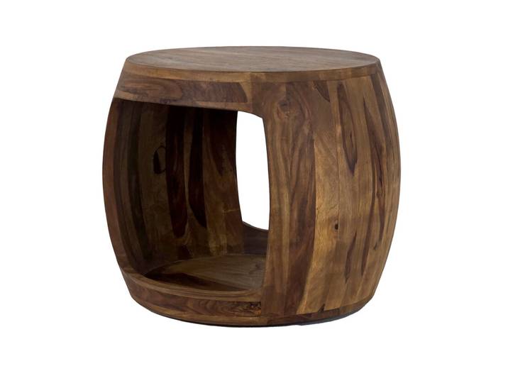 Beistelltisch rund Sheesham massiv 50 x 50 x 40 cm Sheesham