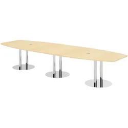 bümö Konferenztisch groß KT40 in Ahorn Chromsäulen