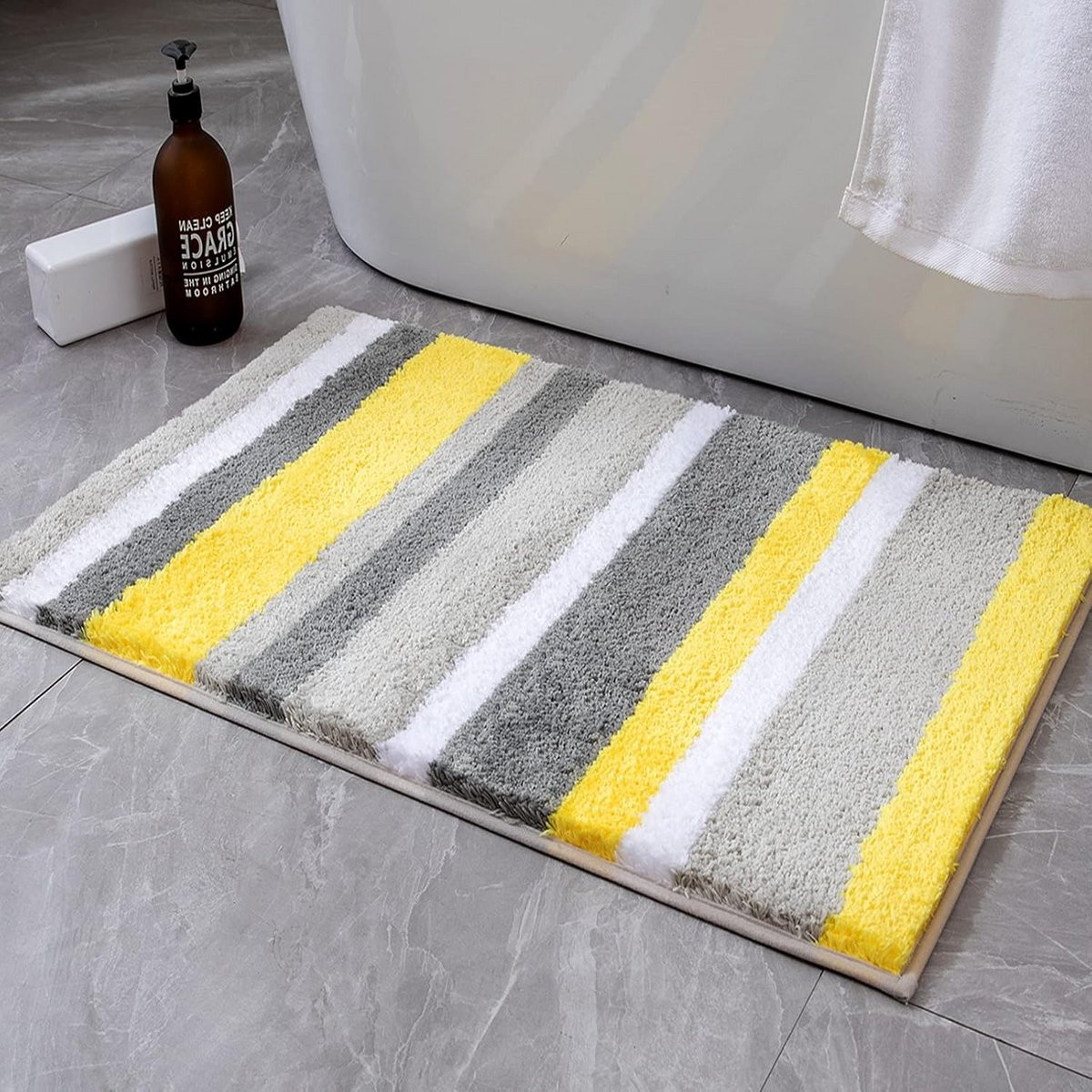 Badkamermat van microvezel met antislip 60 x 90 cm